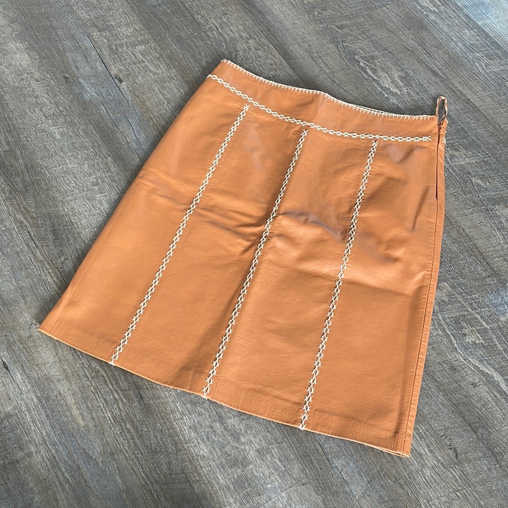 Genuine leather skirt